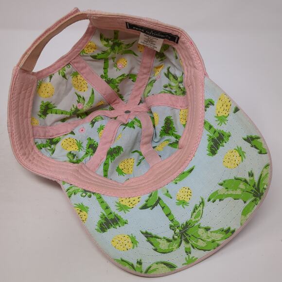 Palm Tree Strapback Baseball Cap Pink One Size Embroidered Cotton Free Authority - Picture 7 of 9